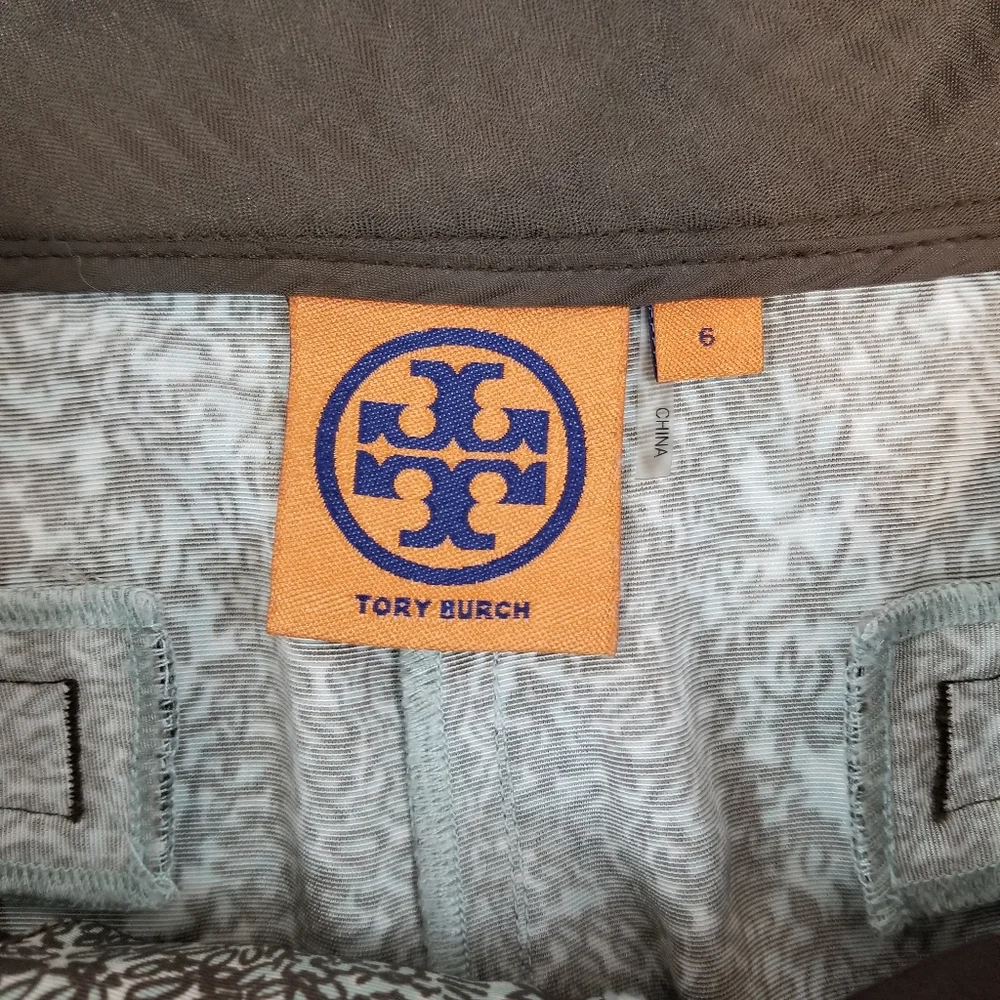 Tory Burch Patterned Cuffed Ankle Pants